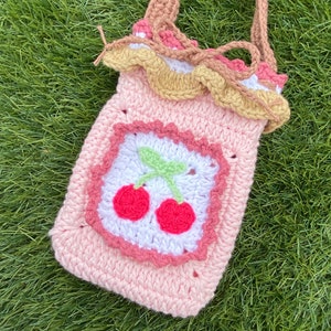 Crochet Cherry Mini Shoulder Bag | Small Crochet Bag | Cute Fruit Crossbody Bag