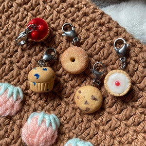 The Bakery Stitch Marker Set | Cute Sweets Stitch Marker Charms | Polymer Clay Progress Keepers | Knitting Stitch Markers