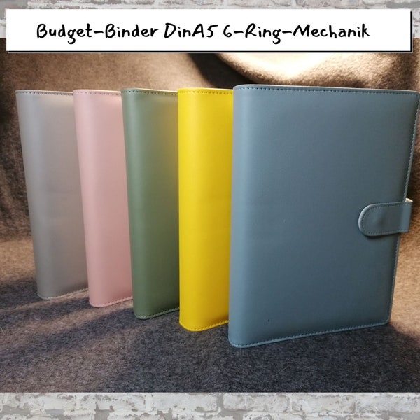 Budget-Binder, Budget Ringbuch, DinA5 mit 6-Ring-Mechanik, passend zu den Budget-Planner-Einlagen, auch als Set erhältlich -personalisierbar