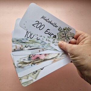Bargeld Platzhalter zum sicheren Sparen mit der Umschlagmethode - Platzhalter für online Geld - Budgeting - Cashersatz - Cashenvelopes -
