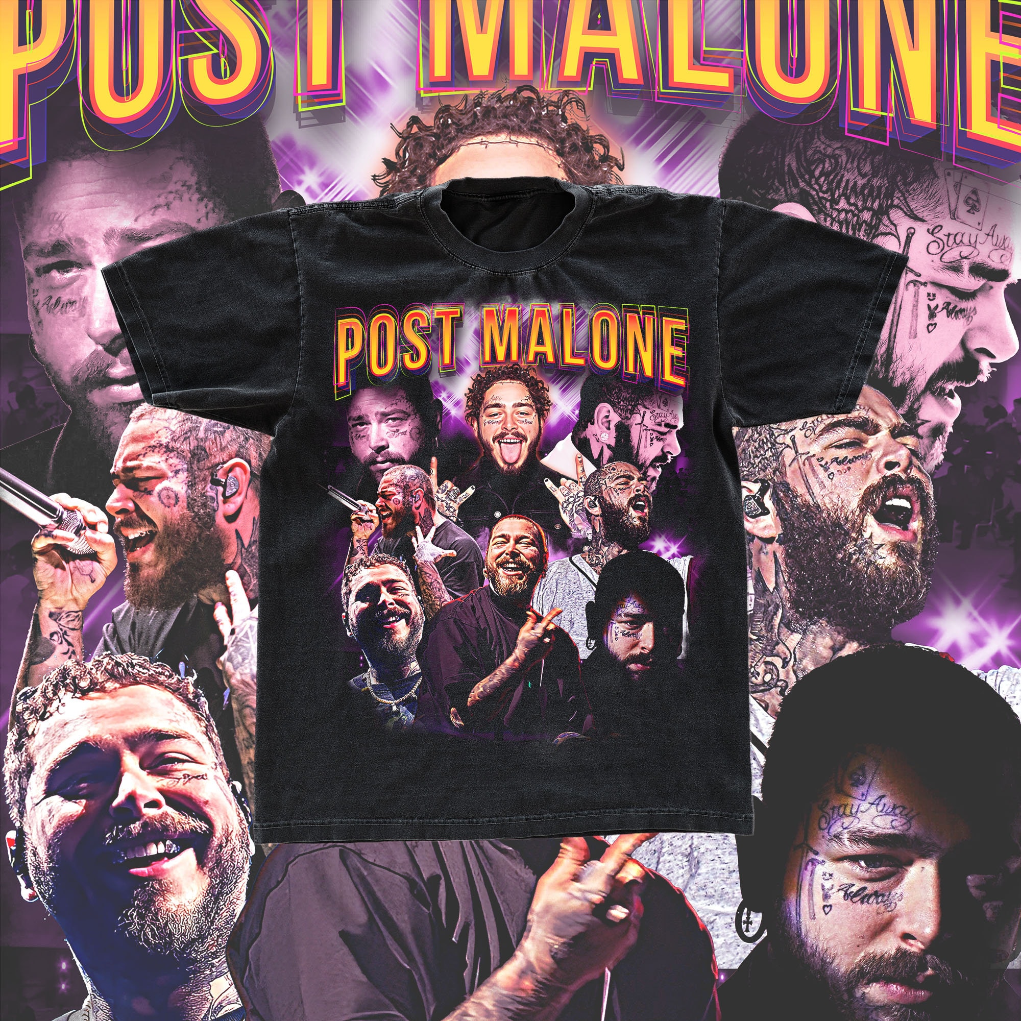 Post Malone Vintage Tee, Bootleg Shirt, 90s Shirt