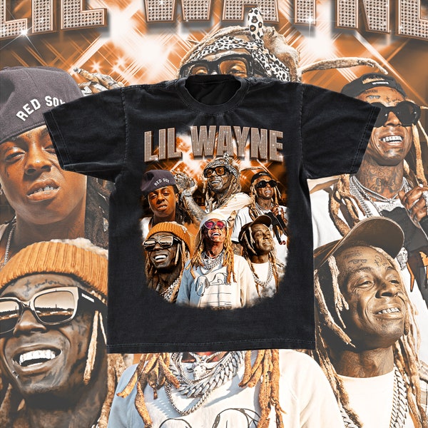 Camiseta vintage de Lil Wayne, diseño bootleg png, camiseta de rap de los 90, diseño de camiseta de rap imprimible, descarga instantánea y lista para imprimir