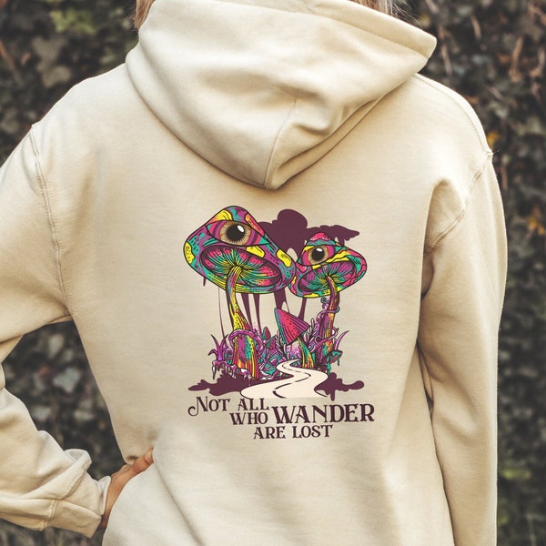 Trippy Mushroom Hoodie - Mushroom Hoodie, Mushroom Top, Psychedelic Shirt, Magic Mushrooms Hoodie, Mushroom Clothing, Hippie Hoodie