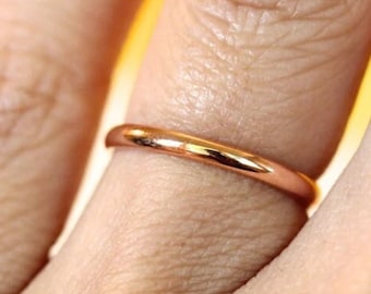 14K Gold Wedding Band, Minimalist Ring, Solid Gold Band, Promise Ring, Dainty Stacking Ring, Gift for Her