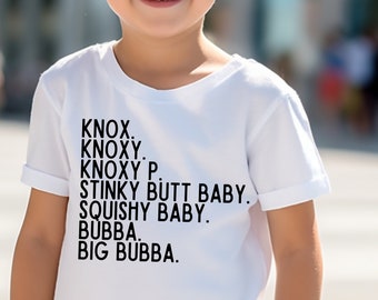 Custom Name Nickname Tshirt, Custom Name Shirt, Custom Nickname Shirt, Baby and Toddler Names Shirt, Custom Personalized Name Tees