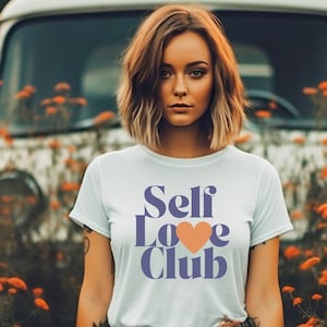 Self Love Club | Women&#39;s Softstyle Tee | Boho Graphic Tee | Vintage Inspired Self Love T-Shirt | Self Love Tee | Retro Women’s shirt | Gift