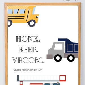 Transportation Birthday Decorations, Vehicle Birthday Welcome Sign, Trucks birthday Decoration, Large transportation sign