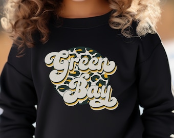 Kids Green Bay  Sweatshirt | Toddler Sweatshirt | Kids Wisconsin Shirt | Fan Shirt | Green Bay T-Shirt, Retro, Vintage, Gift for Girls