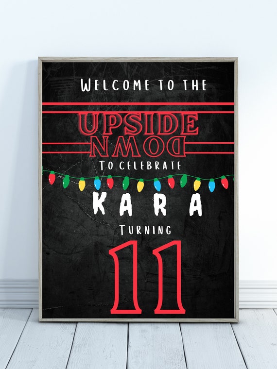 Stranger  Birthday Sign, large wall print stranger things, 18x24 stranger  back drop, stranger  party poster