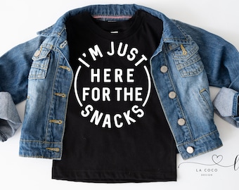 Solo estoy aquí para la camisa de niño de bocadillos, camisas para niños pequeños, camisas para niños de bocadillos, camisa de bebé amante de los bocadillos, lindo bocadillo para niños pequeños