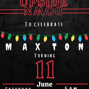 Stranger  Invitation, Birthday Invitations, Stranger  Invite, Retro  Invite, Digital Download Stranger  Invite