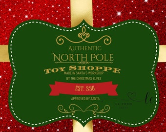 Gift tags from Santa, Printable, Santa’s christmas tags,  Workshop Stickers, Christmas gift tags, printable Santa gift tags