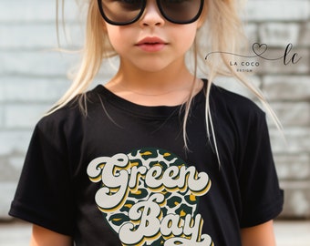 Camisa Green Bay para niños, camisa juvenil vintage Green Bay, camiseta retro de gran tamaño de Green Bay, regalo para un amigo, regalo para niña