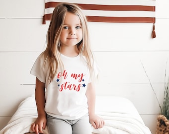 Oh My Stars - Short Sleeve Child STAR Shirt | Fourth of July Tee for Kids | Patriotic Shirt | Kids 4th of July Shirts | Memorial Tee | USA