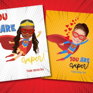Foto personalizada San Valentín, Tarjetas de San Valentín, Tarjetas de San Valentín personalizadas, Niño o niña San Valentín, Foto San Valentín, superhéroes