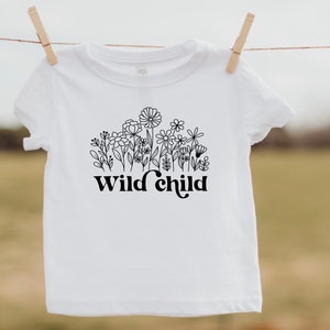 WILD Child Baby/ toddler tee, flower boho hippie toddler shirt, trendy toddler shirts, baby wild child shirt