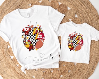Infant Kansas City Football Baby T-Shirt, Mommy and Me Kansas City Football Shirt, Kansas City Retro Baby Outfit, Vintage retro Kansas City