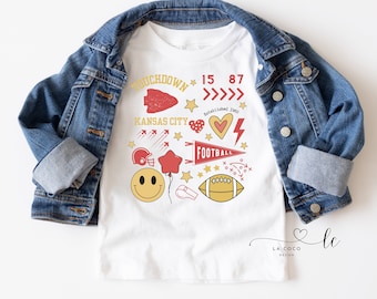 Touch Down Kansas City Toddler Shirt | Kansas City Football Tee | Shirt | Chiefs Shirt | Retro KC