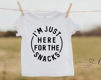 Solo estoy aquí para la camisa para niños pequeños de bocadillos, camisas para niños pequeños, camisas para niños con refrigerios, camisa para bebés amantes de los refrigerios, lindas camisas para niños pequeños con refrigerios