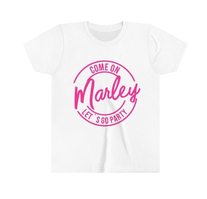 Youth Come on Dolly Lets Go Party Tshirt, Hot Pink Dollie Tee, Girls