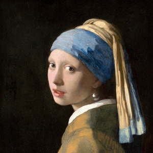 La Ragazza con l&#39;orecchino di perla di Johannes Vermeers in un dipinto (1665 circa) Schema punto croce download digitale in fili DMC PIÙ 300dpi jpeg