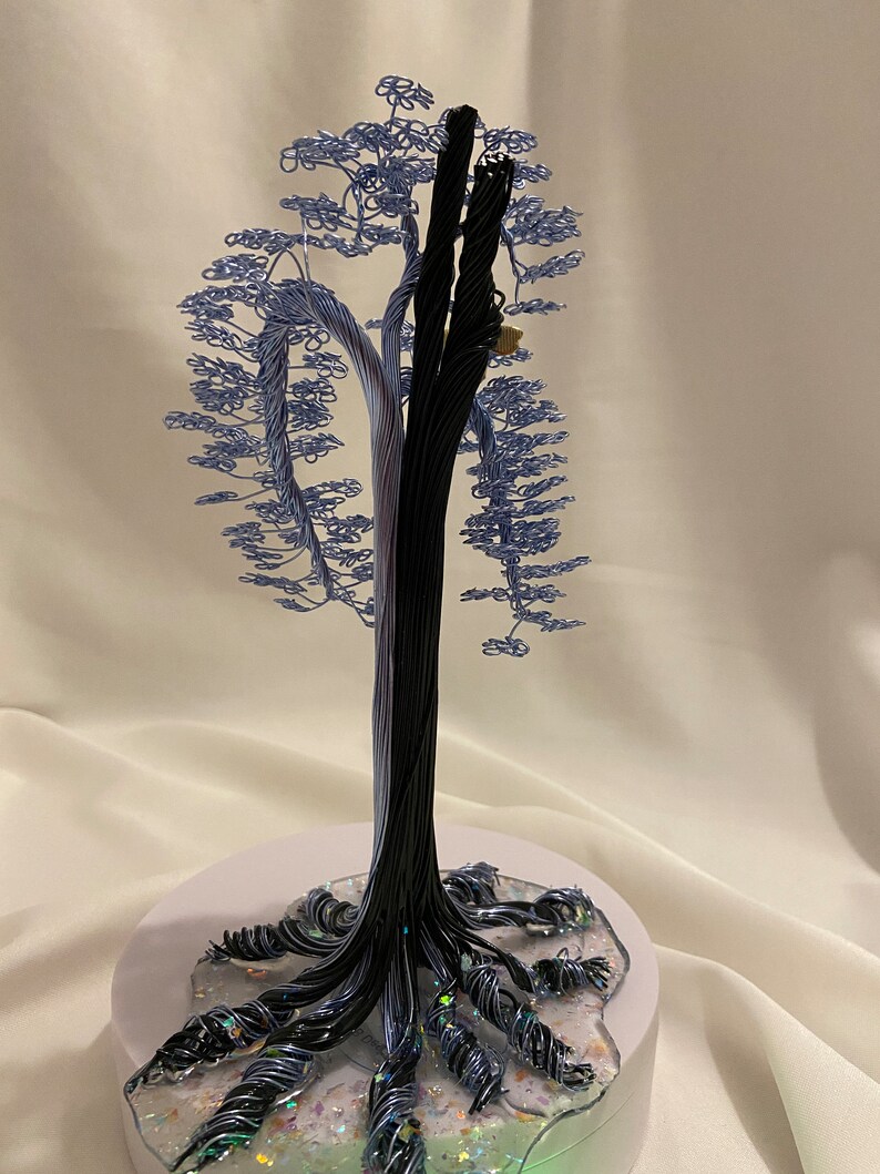 Blue and Black Metal Wire Tree Sculpture. Etsy