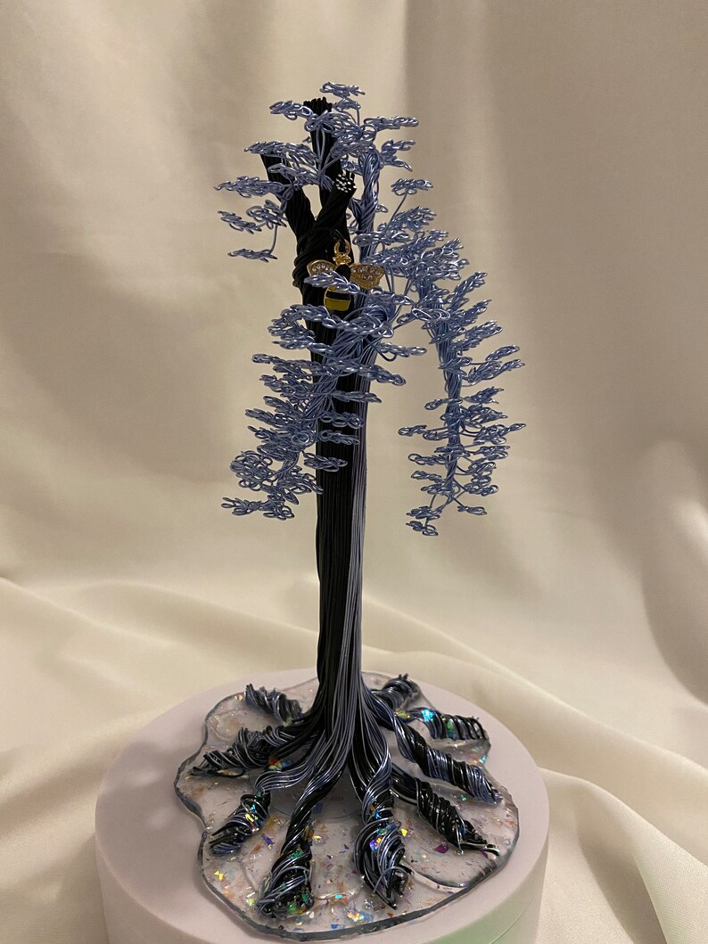 Blue and Black Metal Wire Tree Sculpture. Etsy