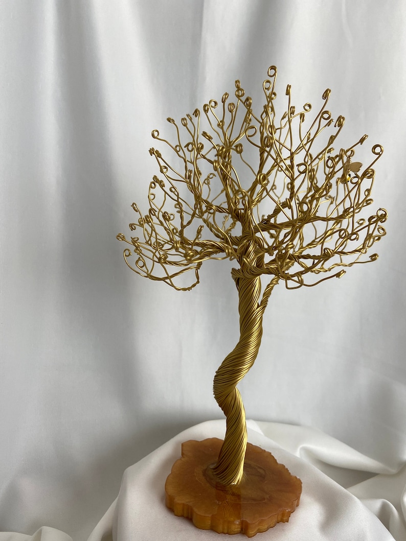 Gold Metal Wire Tree Sculpture Etsy