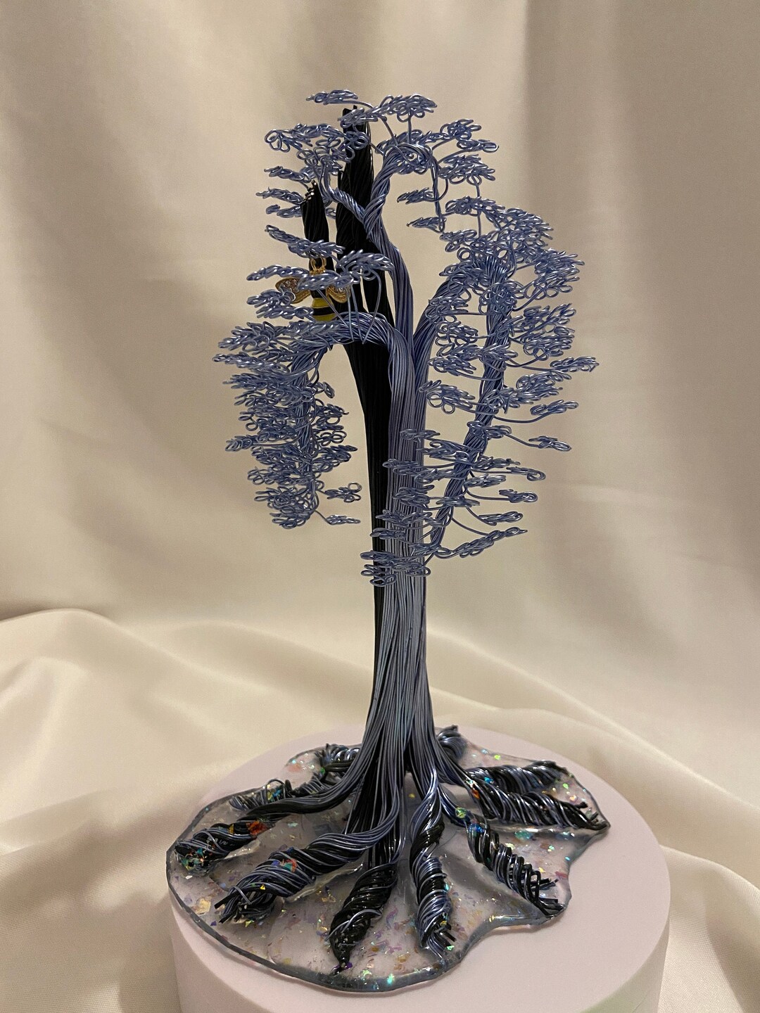 Blue and Black Metal Wire Tree Sculpture. Etsy