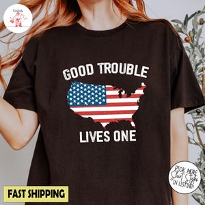 Gute Probleme leben auf Amerika Karte Shirt, John Johns Bürgerrechts Zitat Shirt, USA Demonst Aktivist Shirt, soziale Gerechtigkeit Politisches Shirt