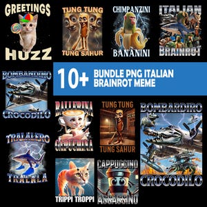 10+ Pacote italiano Brainrot Meme PNG, brainrot memes Png, meme viral Png, animais brainrot italianos Png, meme viral, Tung Tung Tung Sahur Png