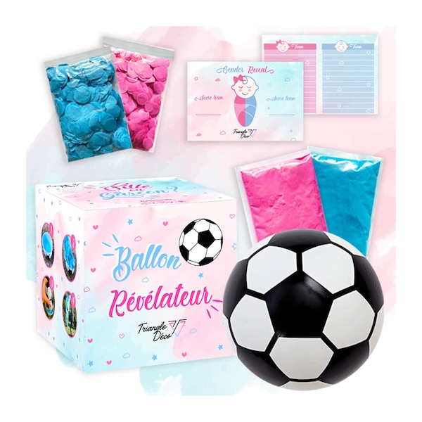 Ballon de foot gender reveal, Ballon de foot avec poudre et confetti, Soccer ball gender reveal, Ballon de foot annonce Fille ou garçon