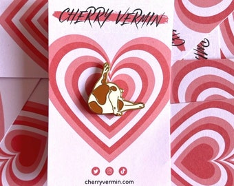 Cat Licking Butt Enamel Pin - Kawaii White Cat, Pastel Aesthetic - Unique Gift