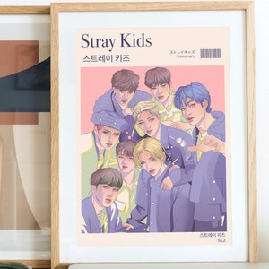 Póster A4 de Stray Kids - Impresión de la banda de K-Pop con Felix, Hyunjin, Lee Know, I.N, Han, Bangchan, Changbin y Seungmin - Colección Oddinary