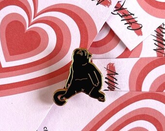 Screaming Cat Enamel Pin - Screm Meme Pastel Kawaii Black Cat - Unique Gift