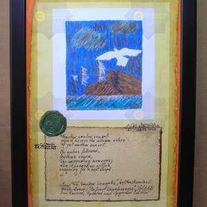 Nuovo! SUPER CONVENIENTE! Of Smaller Seagulls, Defiant Hopelessness Philographoem, A4 HQ Photo of Original Graphic on support, Seal, Signature!
