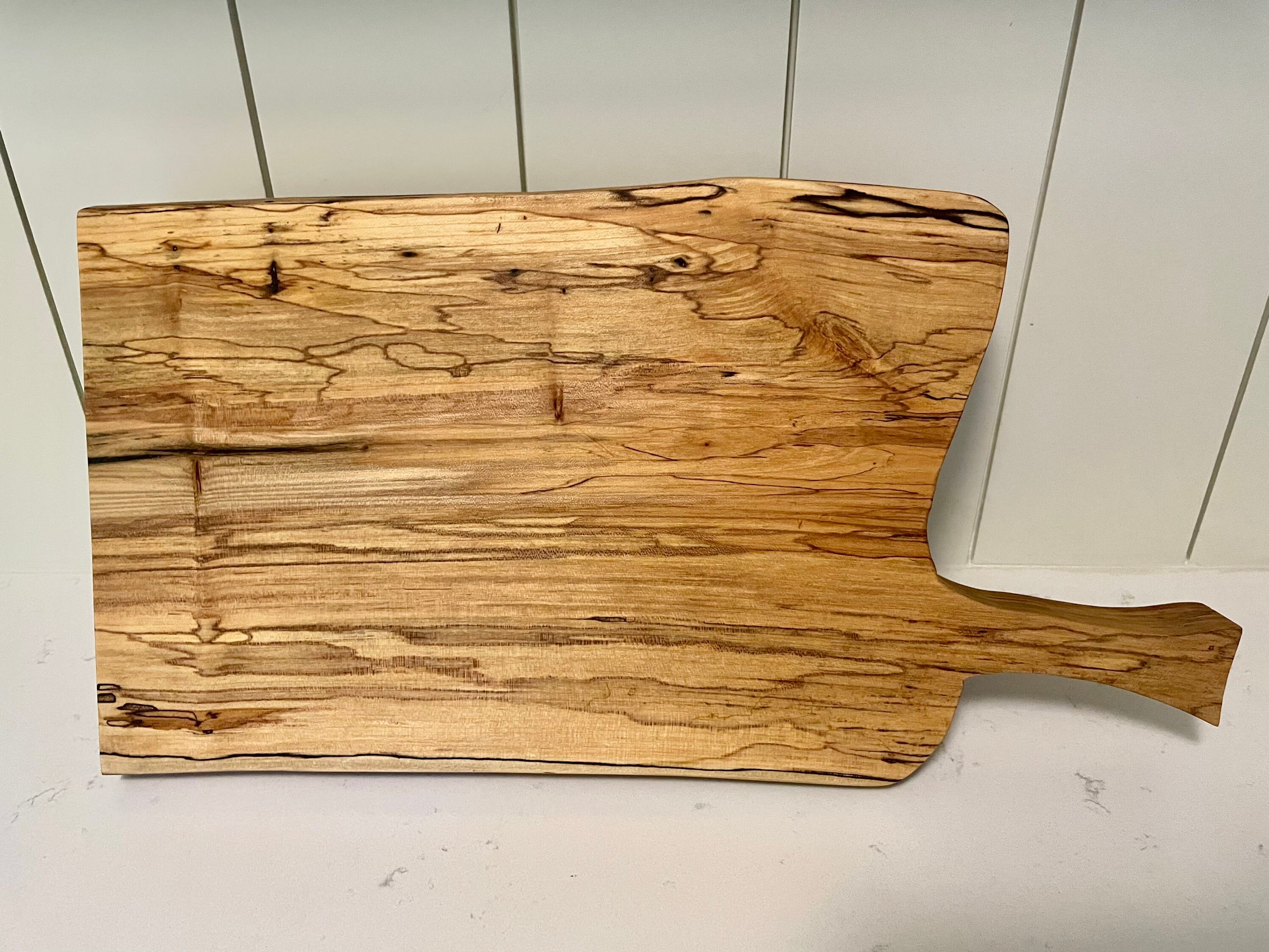 Spalted Maple and Blue Epoxy Charcuterie Cutting Board, Wood and Resin