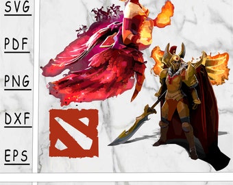 Lina and Legion Commander Svg, Lina and Legion Commander PNG, Dota 2 heroes DXf, Dota 2 heroes Pdf, instant download, cutfile, dota 2