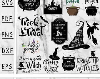 Halloween Witch SVG Bundle: Cut Files for Cricut, Decals (Digital Download)