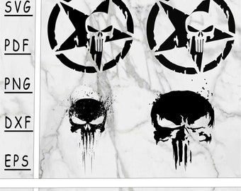 Punisher black and white bundle Svg, Punisher bundle PNG, Punisher DXF, Punisher Pdf, Punisher EPS, Digital download, Instant download