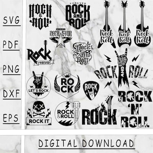 Rock'n'Roll-Bundle svg, Rock'n'Roll PNG, Rock'n'Roll DXF, Rock'n'Roll Pdf, Rock'n'Roll EPS, sofort-Download