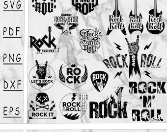 Rock & Roll bundle Svg, Rock and Roll PNG, Rock and Roll DXF, Rock and Roll Pdf, Rock and Roll EPS, instant download