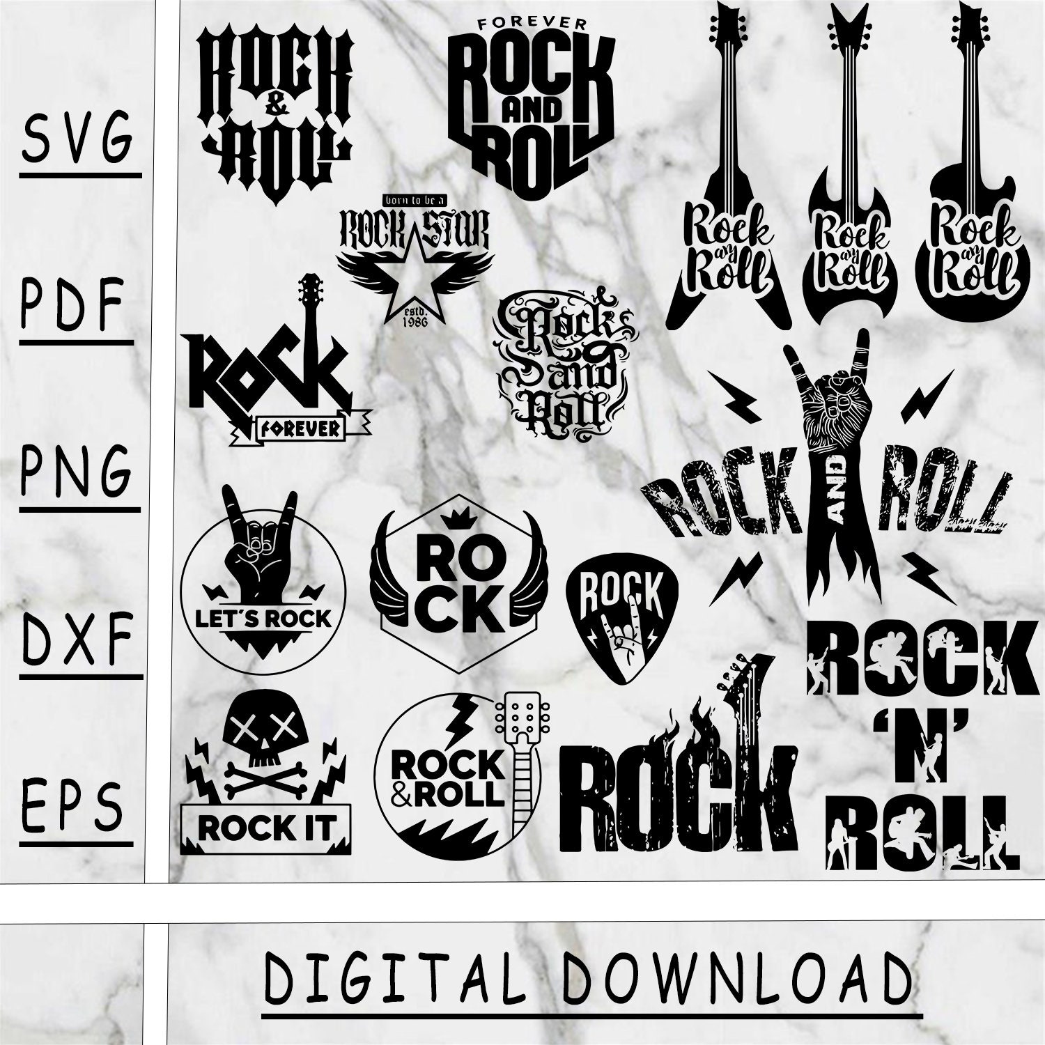 Rock 'n' Roll SVG Cut file by Creative Fabrica Crafts · Creative Fabrica