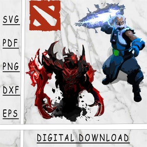 Shadow Fiend and Zeus Svg, Shadow Fiend and Zeus PNG, Dota 2 heroes DXf, Dota 2 Pdf, instant download, digital product, cutfile, dota 2