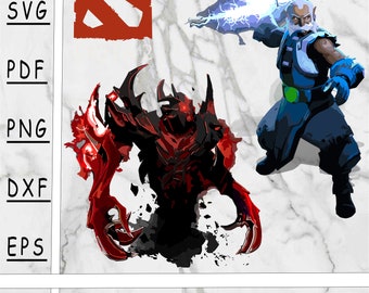 Shadow Fiend and Zeus Svg, Shadow Fiend and Zeus PNG, Dota 2 heroes DXf, Dota 2 Pdf, instant download, digital product, cutfile, dota 2