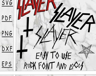 Rock Font SVG, Rock Font PNG, Rock Font Dxf, Rock Font Pdf, Slayer, Slaytanic, logos, Svg, PNG, Dxf, pdf