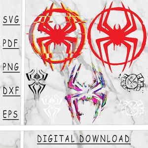 Spider SVG bundle #2, Spider PNG, Spider DXF, Spider Pdf, instant download, cut file, vector file, logo, digital download, spider verse