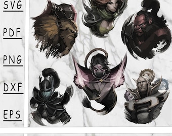Dota 2 heroes SVG, Dota 2 heroes PNG, Dota 2 heroes DXF, Dota 2 heroes Pdf, instant download, digital product, cutfile, dota 2