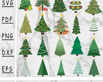 Christmas Tree SVG Bundle: 20x Vector Cut Files (Digital Download)
