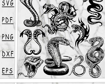Snake SVG Bundle: Silhouette Vector Cut Files (Digital Download)